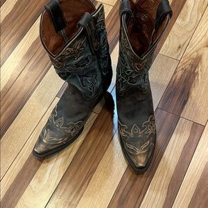 Dan Post Black and Brown Heeled Boots